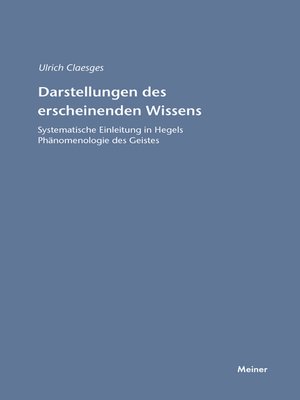 cover image of Darstellungen des erscheinenden Wissens